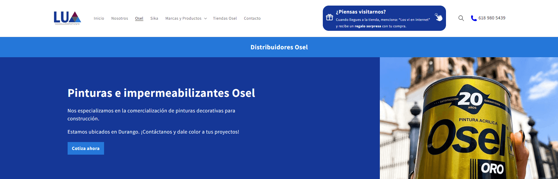 Landing Page - Pinturas LUa